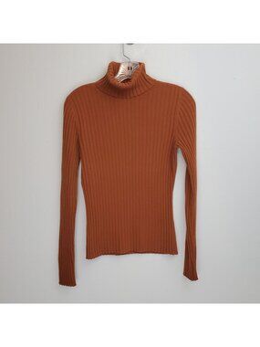 Neiman Marcus vintage burnt orange cashmere turtleneck sweater